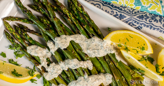 Grilled Asparagus with Green Goddess Dressing