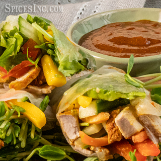 Sriracha Seasoned Pork Loin Summer Rolls