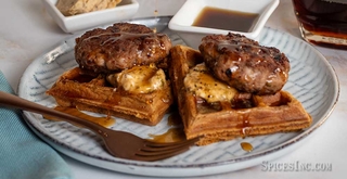 Maple Sausage and Sweet Potato Waffles