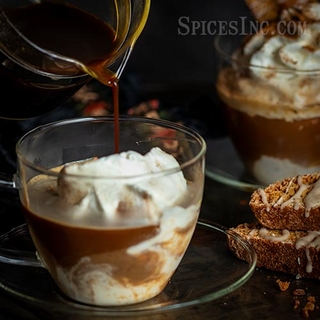 Affogato with Vanilla Ice Cream and Salted Caramel