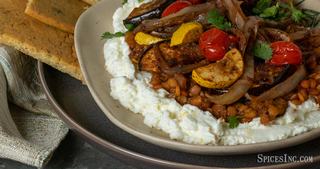 Mitmita Spiced Red Lentils with Roasted Vegetables