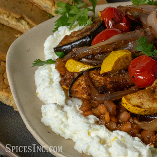 Mitmita Spiced Red Lentils with Roasted Vegetables