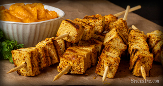 Grilled Carolina Gold BBQ Tofu Skewers