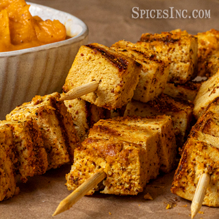 Grilled Carolina Gold BBQ Tofu Skewers