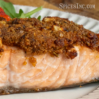 Pastrami Crusted Baked Salmon