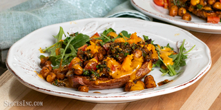 Smoked Tomato Chickpea-Stuffed Sweet Potatoes