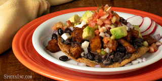 Spicy Butternut and Black Bean Tostada