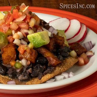Spicy Butternut and Black Bean Tostada