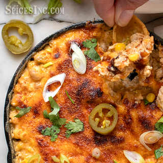 Buffalo Maple Chicken Chili Corn Dip