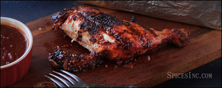 BBQ Honey Chipotle Chicken Under a Brick