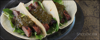 Grilled Steak Taco with Chimichurri Sauce