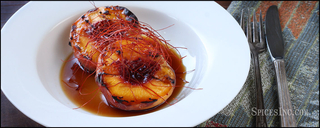 Grilled Peaches in Ancho Syrup