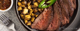 Red Chile Steak with Plantains