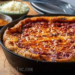Deep Dish Hot Italian Sausage Pizza