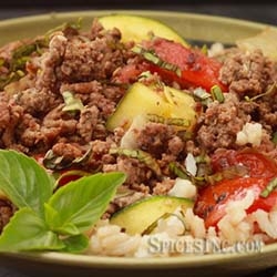 Ground Beef with Tomatoes and Zucchini