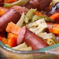 Turkey Sausage with Roasted Vegetables