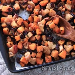 Roasted Butternut Squash with Cranberries and Apples