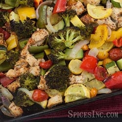 One Pan Roasted Chicken and Vegetables