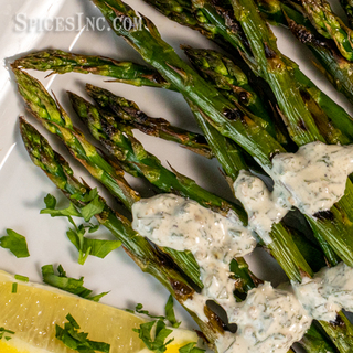 Grilled Asparagus with Green Goddess Dressing