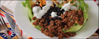 Manzanillo Taco Salad in a Lettuce Bowl