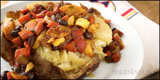 Baked Potatoes with Spicy Topping