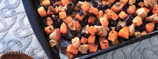Roasted Butternut Squash with Cranberries and Apples