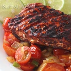 Salmon with a Fiery Warm Salsa