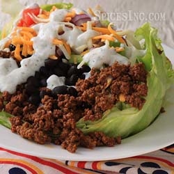 Manzanillo Taco Salad in a Lettuce Bowl