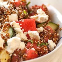 Quinoa, Watermelon and Feta Salad with Naples Vinaigrette
